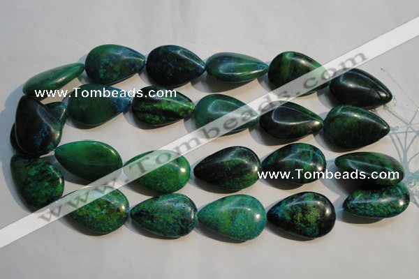 CCS695 15.5 inches 20*30mm flat teardrop dyed chrysocolla beads