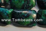 CCS706 15.5 inches 20*30mm twisted rectangle dyed chrysocolla beads