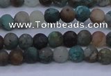 CCS760 15.5 inches 4mm round matte natural chrysocolla beads