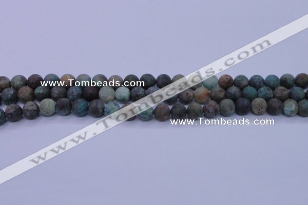 CCS762 15.5 inches 8mm round matte natural chrysocolla beads