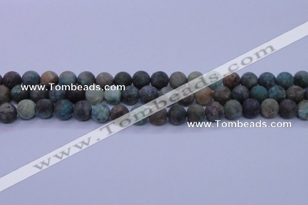 CCS763 15.5 inches 10mm round matte natural chrysocolla beads