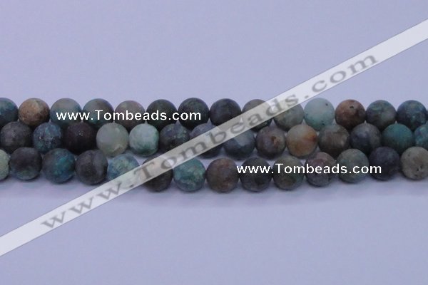 CCS765 15.5 inches 14mm round matte natural chrysocolla beads