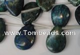 CCS92 Top-drilled 15*20mm flat teardrop dyed chrysocolla gemstone beads