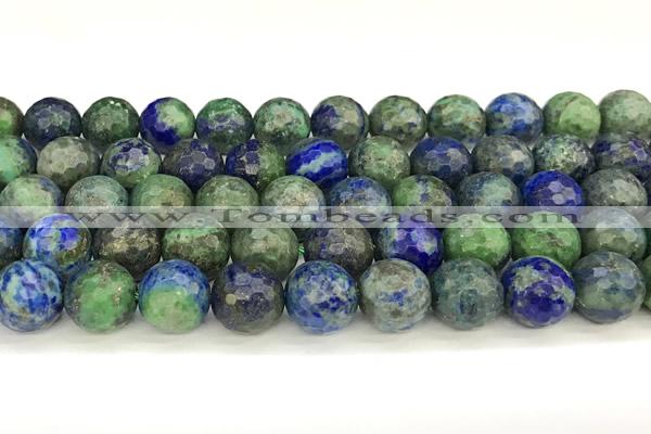 CCS922 15 inches 10mm faceted round chrysocolla beads wholesale