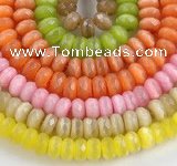 CCT05 14 inch 7*12mm faceted roundel cats eye beads Wholesale