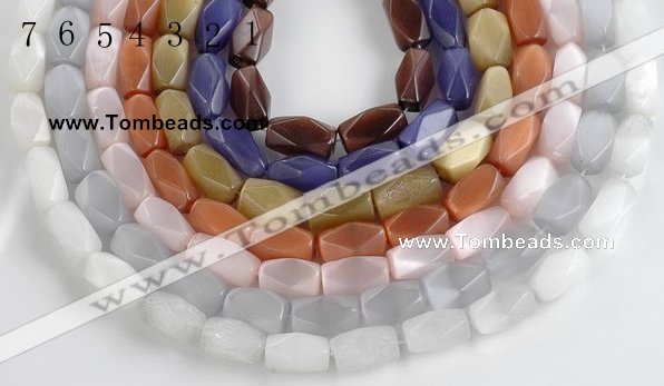 CCT07 14 inches 9*16mm faceted brick cats eye beads Wholesale