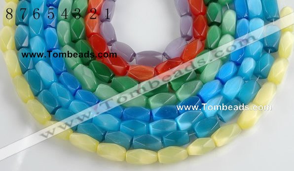 CCT08 Faceted brick 14 inches 9*16mm cats eye beads Wholesale