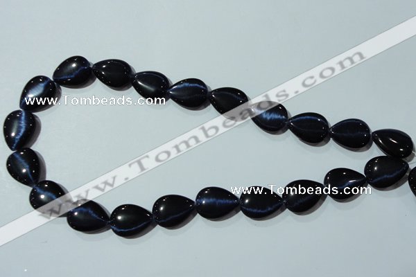 CCT1000 15 inches 13*18mm flat teardrop cats eye beads wholesale