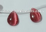 CCT1010 Top-drilled 12*16mm flat teardrop cats eye beads wholesale