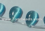 CCT1024 Top-drilled 13*18mm flat teardrop cats eye beads wholesale