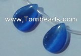 CCT1025 Top-drilled 13*18mm flat teardrop cats eye beads wholesale