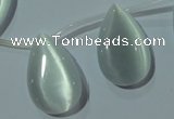 CCT1030 Top-drilled 14*22mm flat teardrop cats eye beads wholesale