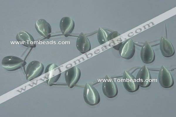 CCT1030 Top-drilled 14*22mm flat teardrop cats eye beads wholesale