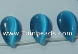 CCT1031 Top-drilled 14*22mm flat teardrop cats eye beads wholesale