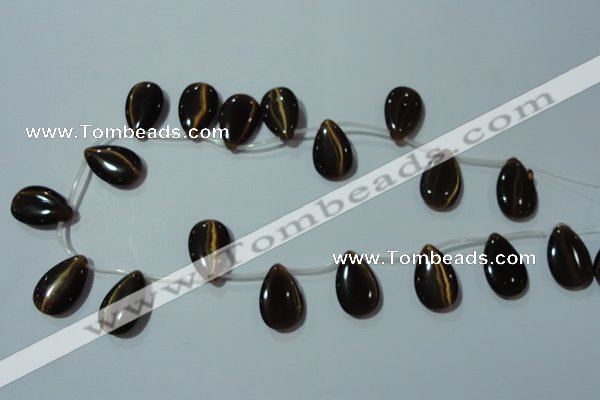 CCT1033 Top-drilled 14*22mm flat teardrop cats eye beads wholesale