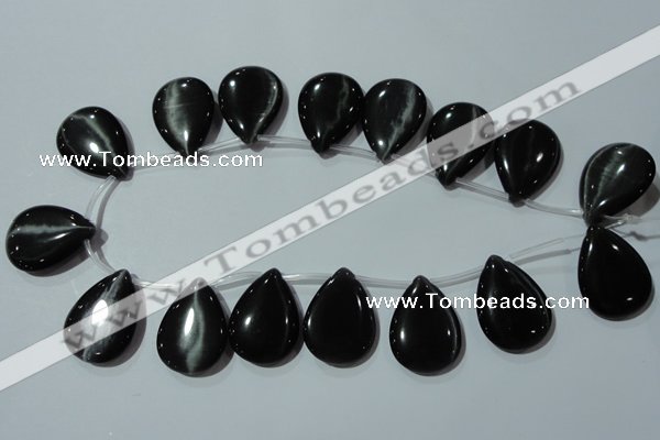 CCT1040 Top-drilled 21*29mm flat teardrop cats eye beads wholesale