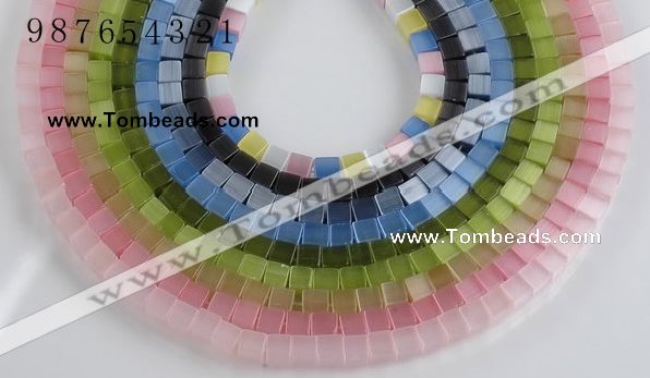 CCT11 Different color 6mm cube-shaped cats eye beads Wholesale