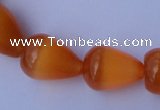 CCT18 14 inches 10*14mm teardrop orange red cats eye beads wholesale