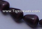 CCT22 14 inches 10*14mm teardrop black coffee cats eye beads wholesale