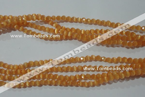 CCT306 15 inches 4mm faceted round cats eye beads wholesale