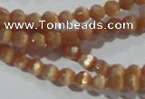 CCT308 15 inches 4mm faceted round cats eye beads wholesale