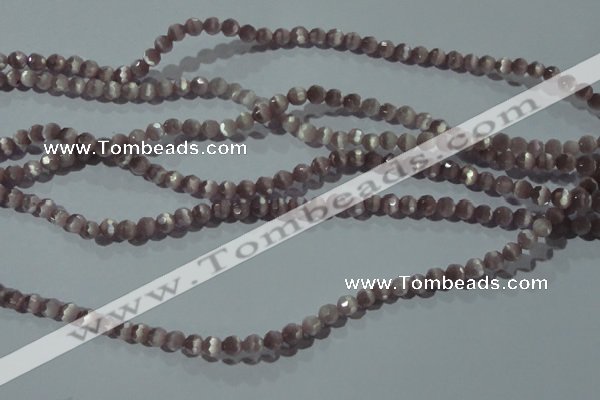 CCT312 15 inches 4mm faceted round cats eye beads wholesale