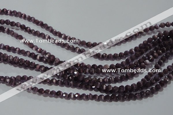 CCT313 15 inches 4mm faceted round cats eye beads wholesale