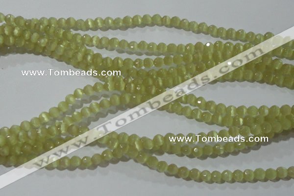 CCT314 15 inches 4mm faceted round cats eye beads wholesale