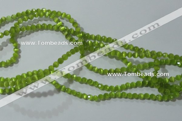 CCT316 15 inches 4mm faceted round cats eye beads wholesale