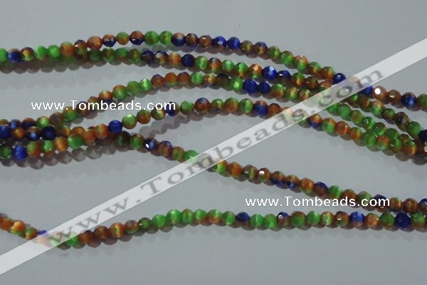 CCT317 15 inches 4mm faceted round cats eye beads wholesale