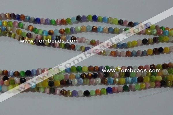 CCT318 15 inches 4mm faceted round cats eye beads wholesale