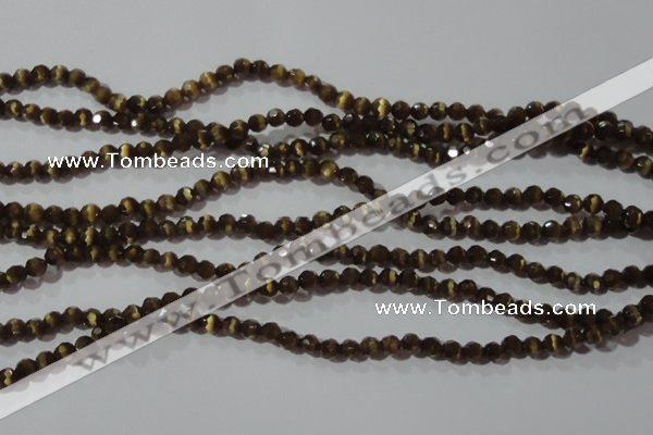 CCT320 15 inches 4mm faceted round cats eye beads wholesale