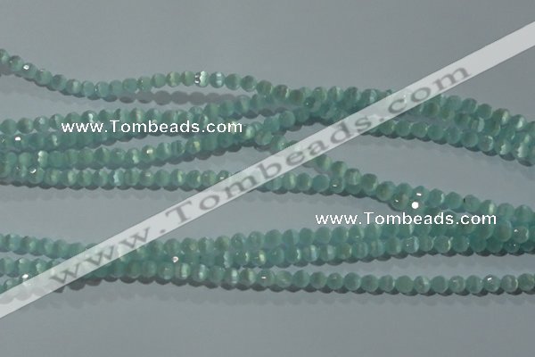 CCT323 15 inches 4mm faceted round cats eye beads wholesale