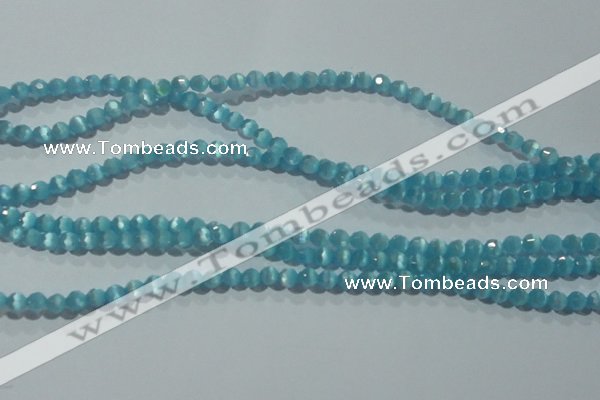 CCT324 15 inches 4mm faceted round cats eye beads wholesale