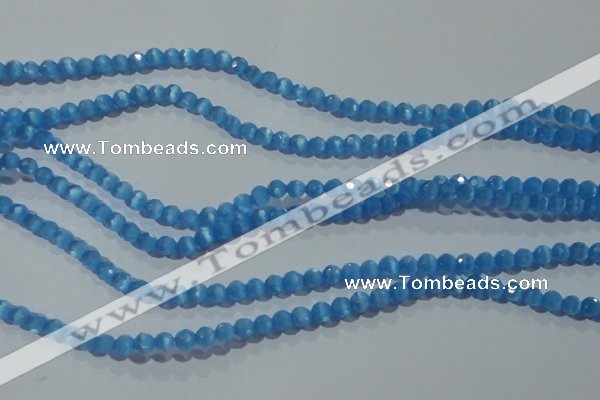 CCT325 15 inches 4mm faceted round cats eye beads wholesale