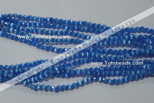 CCT326 15 inches 4mm faceted round cats eye beads wholesale