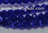 CCT327 15 inches 4mm faceted round cats eye beads wholesale