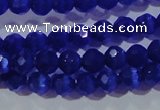 CCT327 15 inches 4mm faceted round cats eye beads wholesale