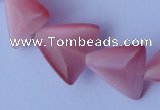 CCT33 14.5 inches 15*16mm triangle pink cats eye beads wholesale