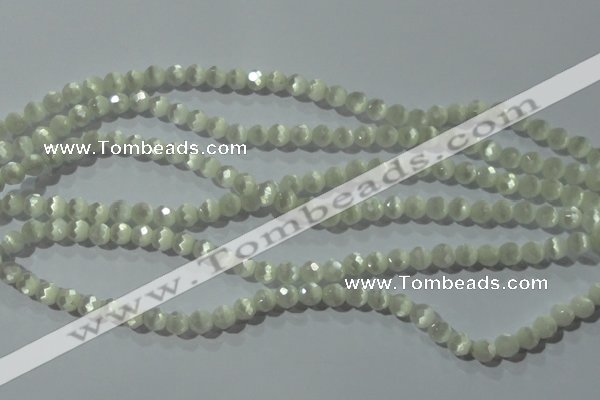 CCT341 15 inches 5mm faceted round cats eye beads wholesale