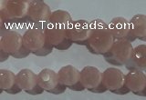 CCT342 15 inches 5mm faceted round cats eye beads wholesale