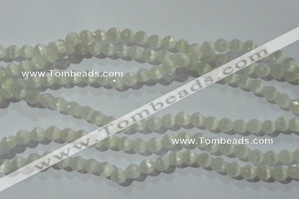 CCT351 15 inches 6mm faceted round cats eye beads wholesale