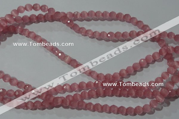 CCT353 15 inches 6mm faceted round cats eye beads wholesale