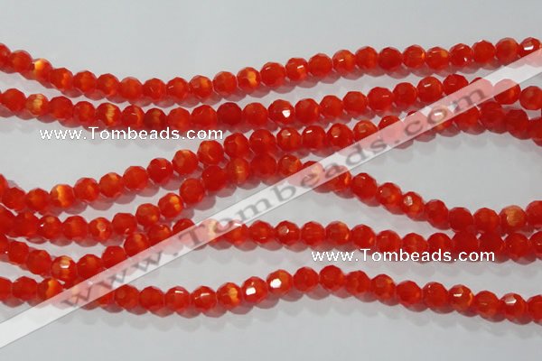 CCT355 15 inches 6mm faceted round cats eye beads wholesale