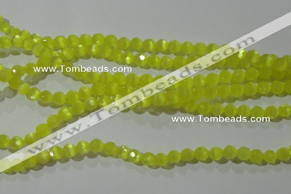 CCT356 15 inches 6mm faceted round cats eye beads wholesale