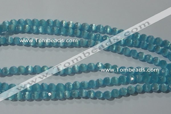 CCT361 15 inches 6mm faceted round cats eye beads wholesale