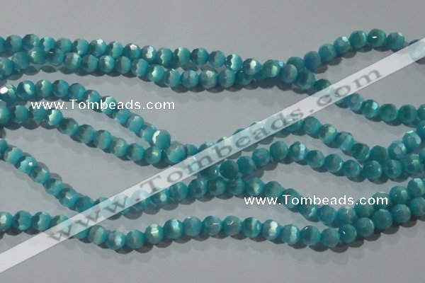 CCT362 15 inches 6mm faceted round cats eye beads wholesale