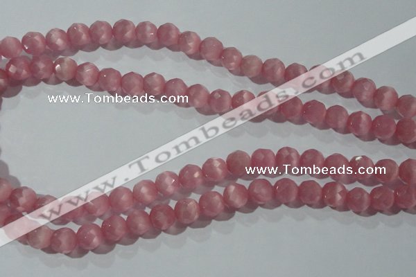 CCT372 15 inches 8mm faceted round cats eye beads wholesale