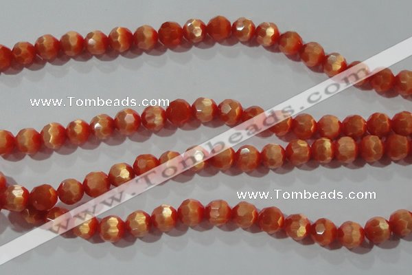 CCT373 15 inches 8mm faceted round cats eye beads wholesale