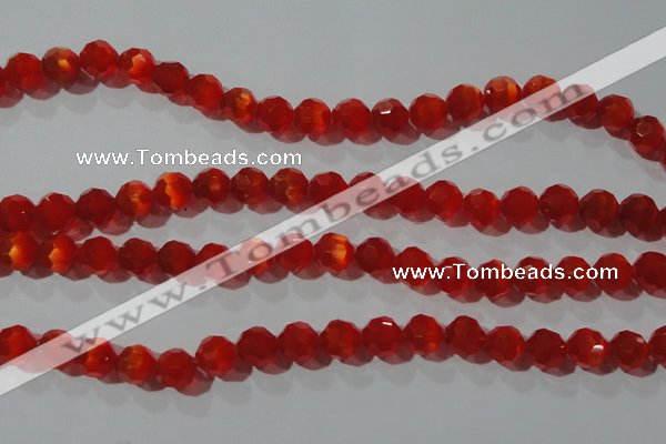 CCT374 15 inches 8mm faceted round cats eye beads wholesale